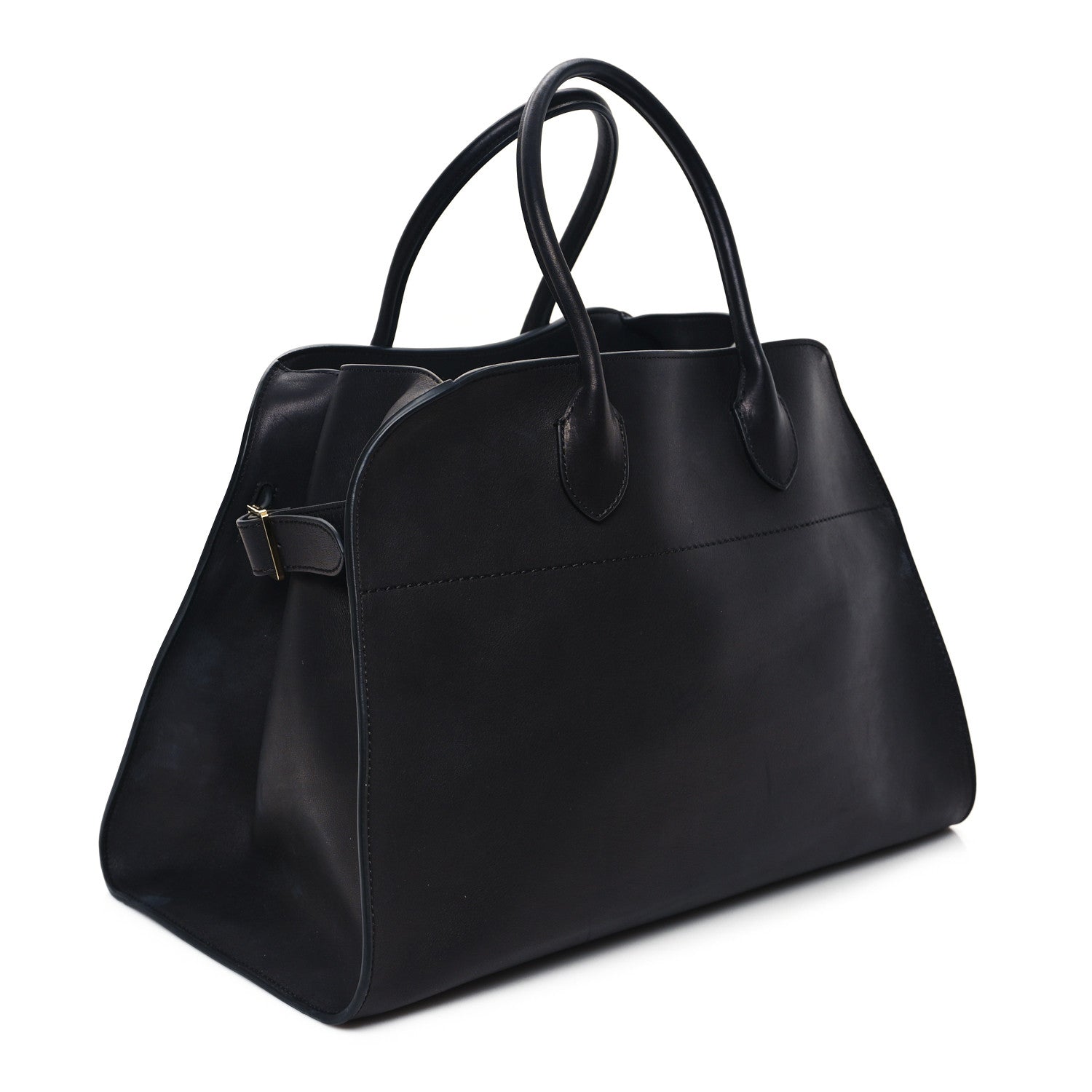 The Row Polished Saddle Calfskin Soft Margaux 15 Black 3 of 12