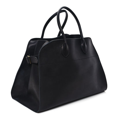 The Row Polished Saddle Calfskin Soft Margaux 15 Black 3 of 12