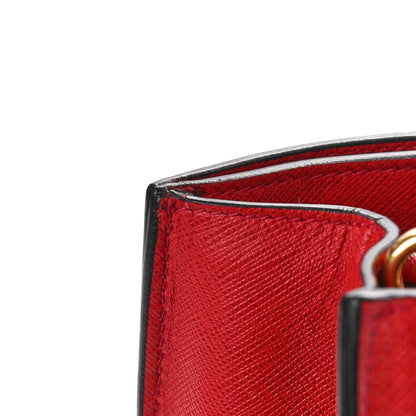 Prada Saffiano Soft Triple Pocket Tote Rosso 14 of 17