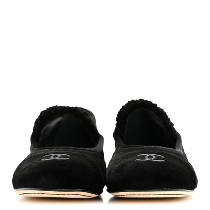 Chanel Velvet Mary Jane Flats 39 Black 3 of 10