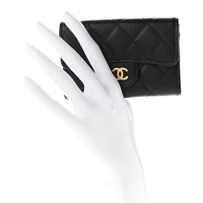 Chanel Caviar Quilted Flap Card Holder Wallet Black 2 of 7