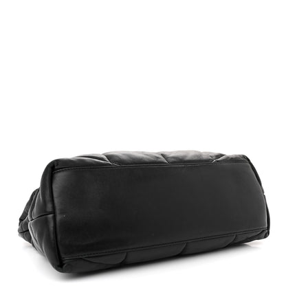 Saint Laurent Lambskin Quilted Monogram Monochrome Medium Loulou Puffer Chain Satchel Black 4 of 11