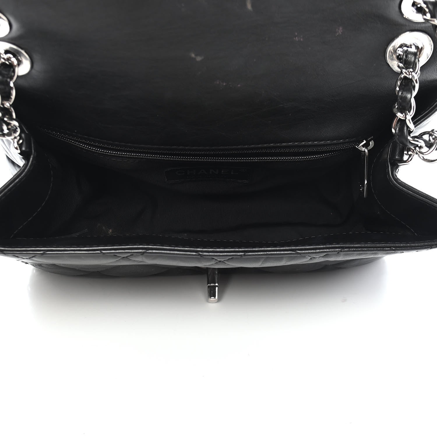 Chanel Crumpled Calfskin Medium Chain Flap Black 5 of 9