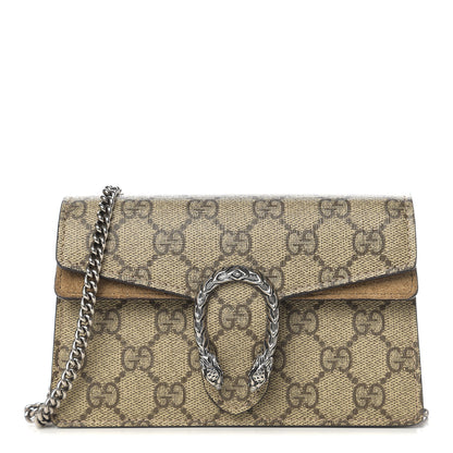 Gucci GG Supreme Monogram Super Mini Dionysus Shoulder Bag Taupe 1 of 8