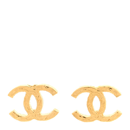 Chanel Metal Textured CC Earrings Gold 1 of 5