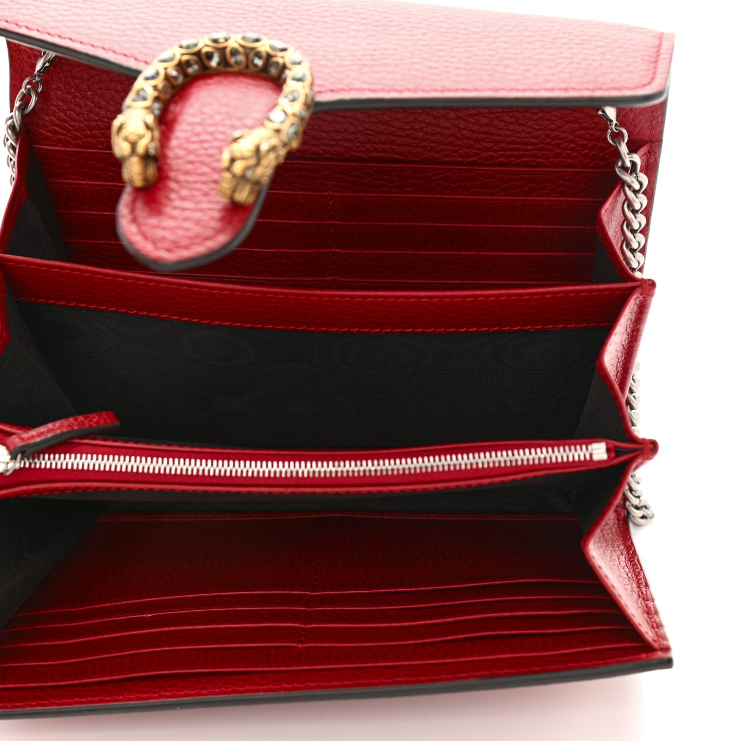 Calfskin Mini Dionysus Chain Wallet Hibiscus Red