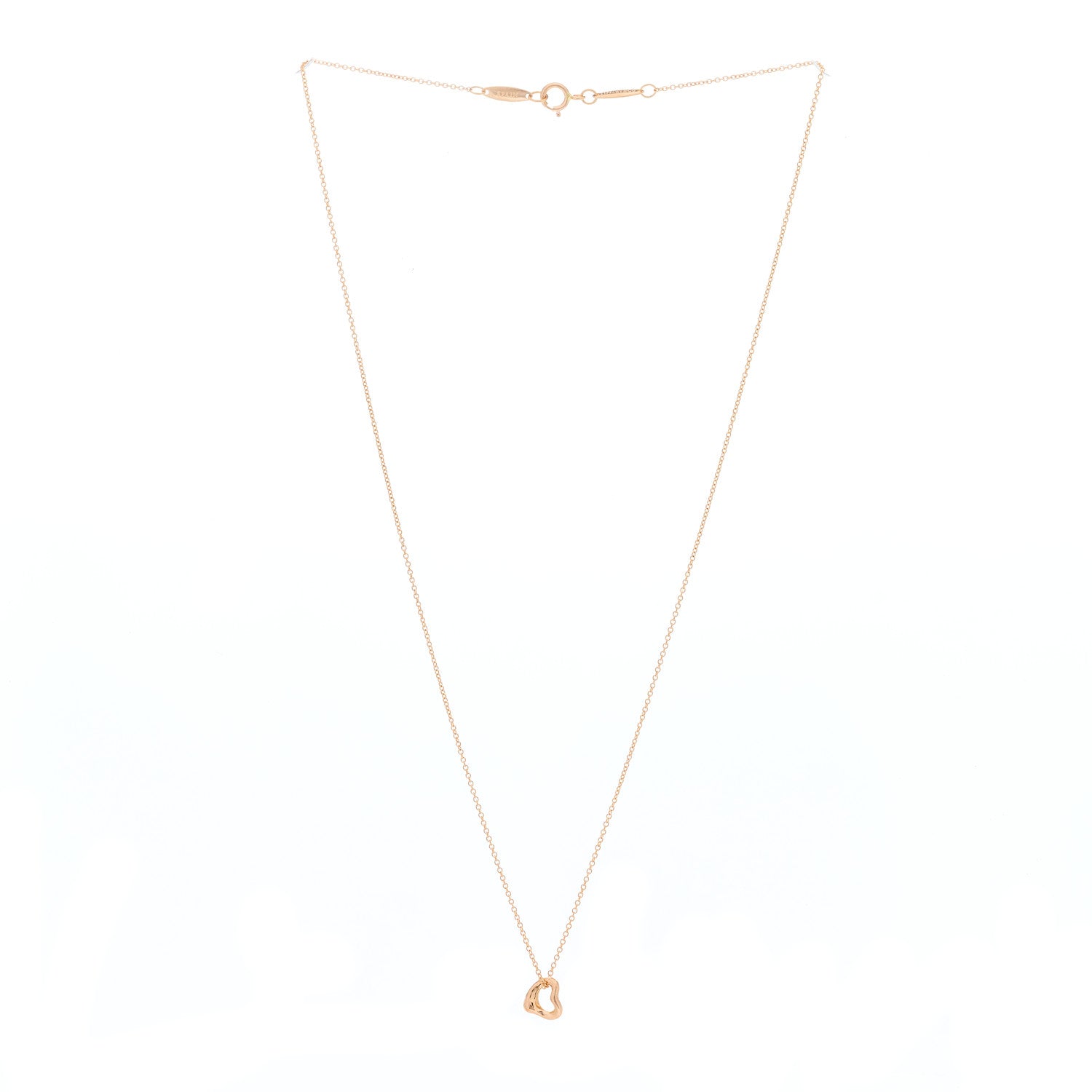 Tiffany 18K Rose Gold 7mm Elsa Peretti Open Heart Pendant Necklace 2 of 7