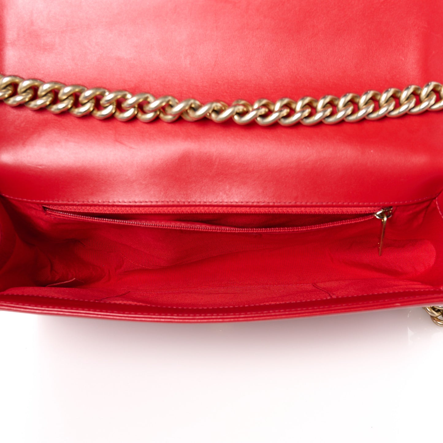 Lambskin Quilted New Medium Boy Flap Red