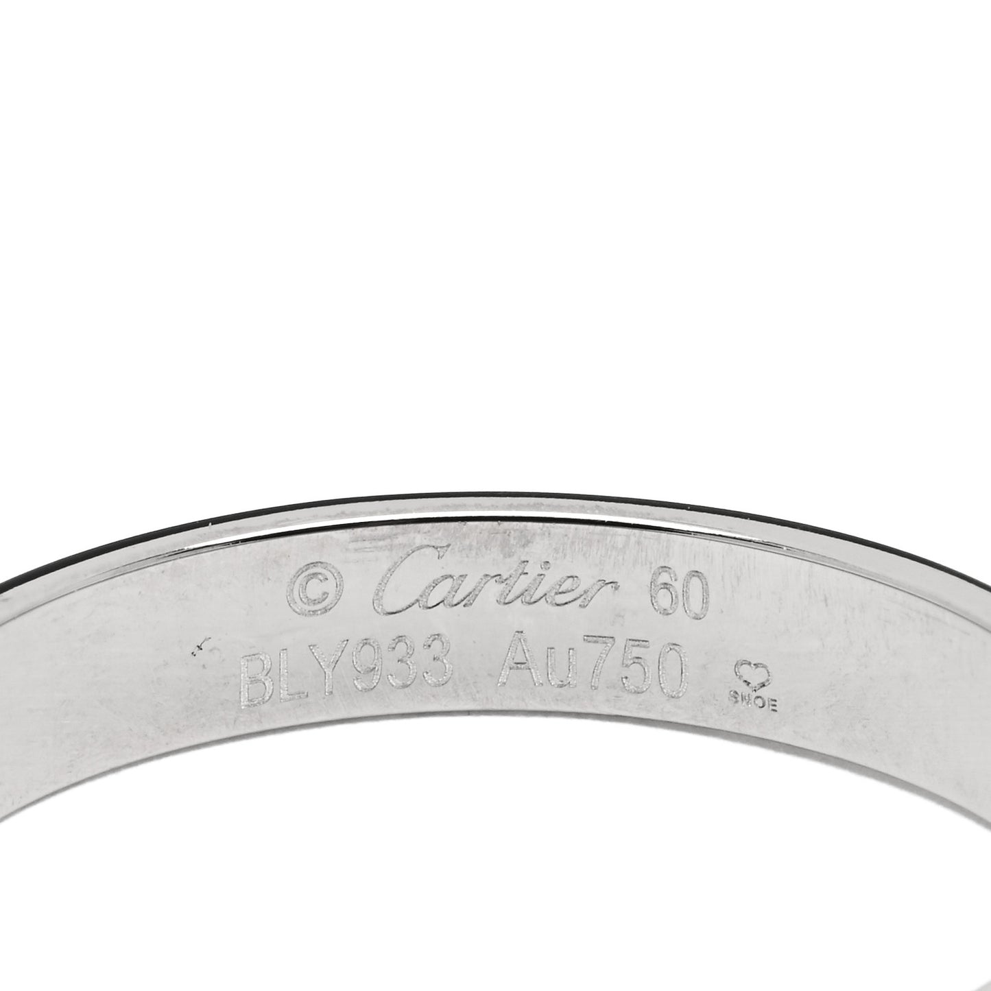 18K White Gold 3.5mm LOVE Wedding Band Ring 60 9