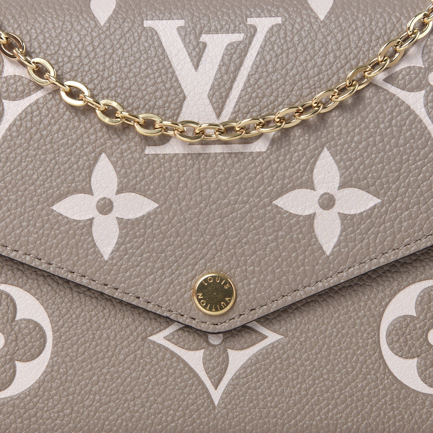 Louis Vuitton Empreinte Monogram Giant Felicie Pochette Tourterelle Creme 10 of 11