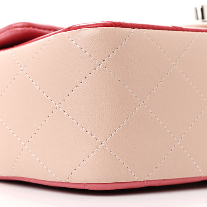 Chanel Lambskin Quilted Valentine Charms Tri-Color Mini Rectangular Flap Pink 9 of 10