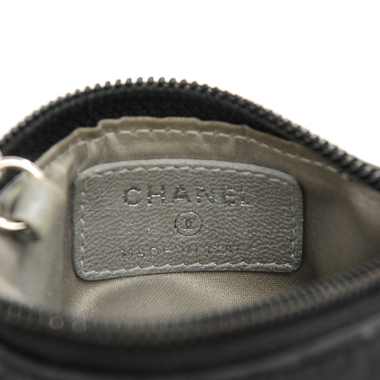 Chanel Lambskin Camellia Embossed Key Holder Case Black 6 of 9