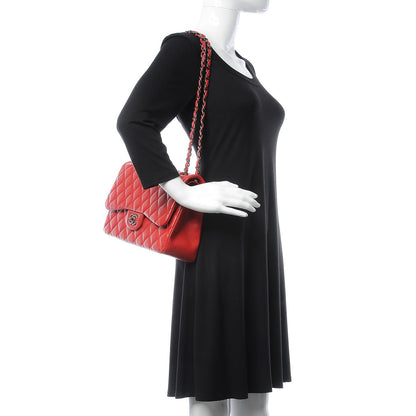 Chanel Caviar Quilted Jumbo Double Flap Dark Red 2 of 11