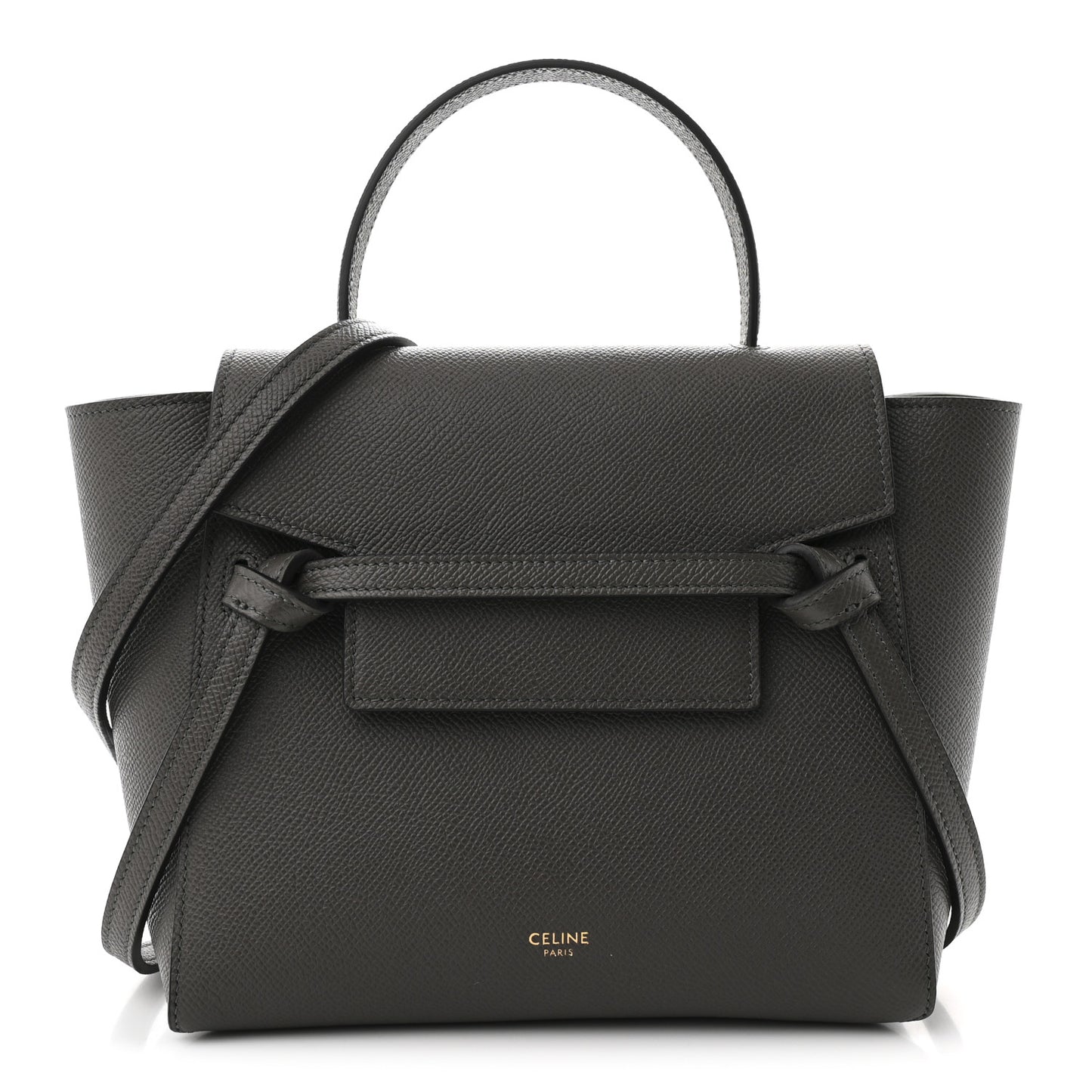 Grained Calfskin Nano Belt Bag Grey