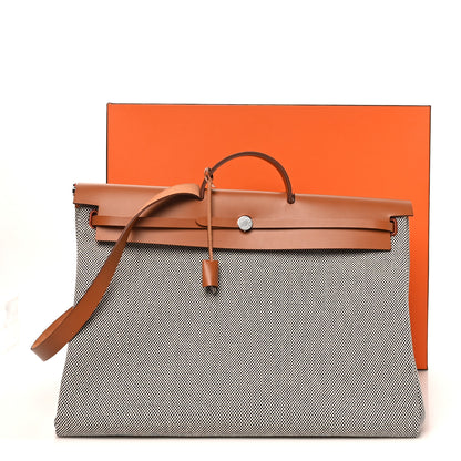 Hermes Criss Viking Vache Hunter Herbag Cabin Zip Retourne 50 Ecru Black Fauve 10 of 10