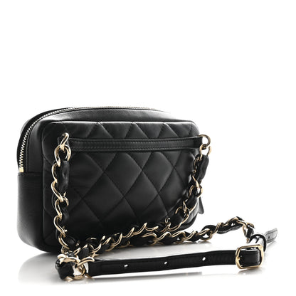 Chanel Lambskin Quilted Waist Bag With Pouch Black 4 of 12
