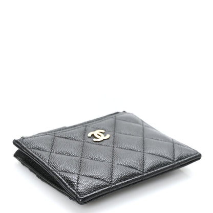 Chanel Iridescent Caviar Quilted CC Zip Card Holder Black 4 of 8