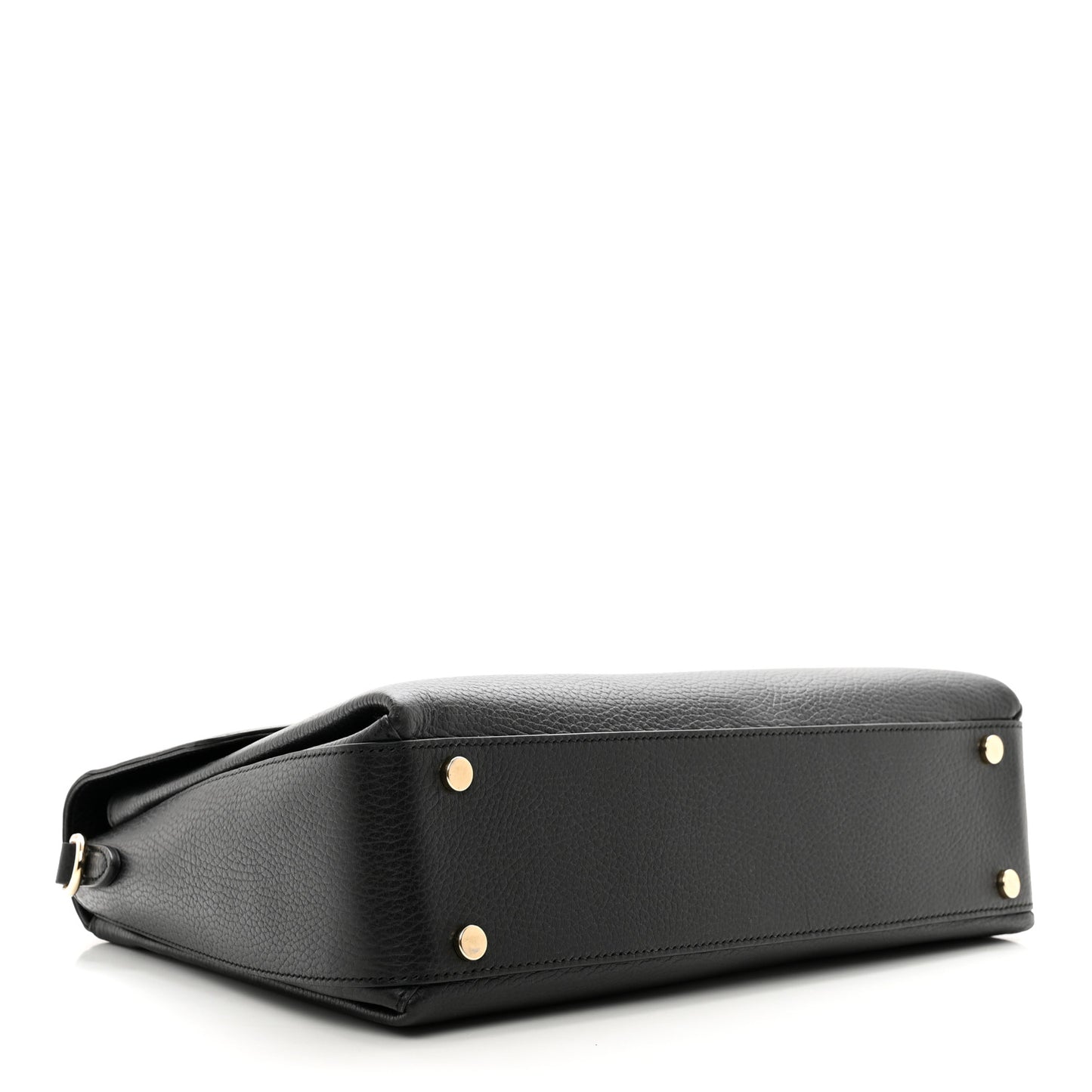 Dollar Calfskin Medium Interlocking G Top Handle Shoulder Bag Black