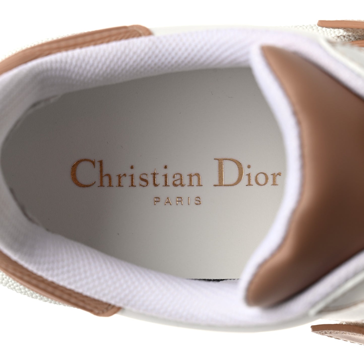 Calfskin Bi-Color Dior-ID Platform Sneakers 38.5 White Nude