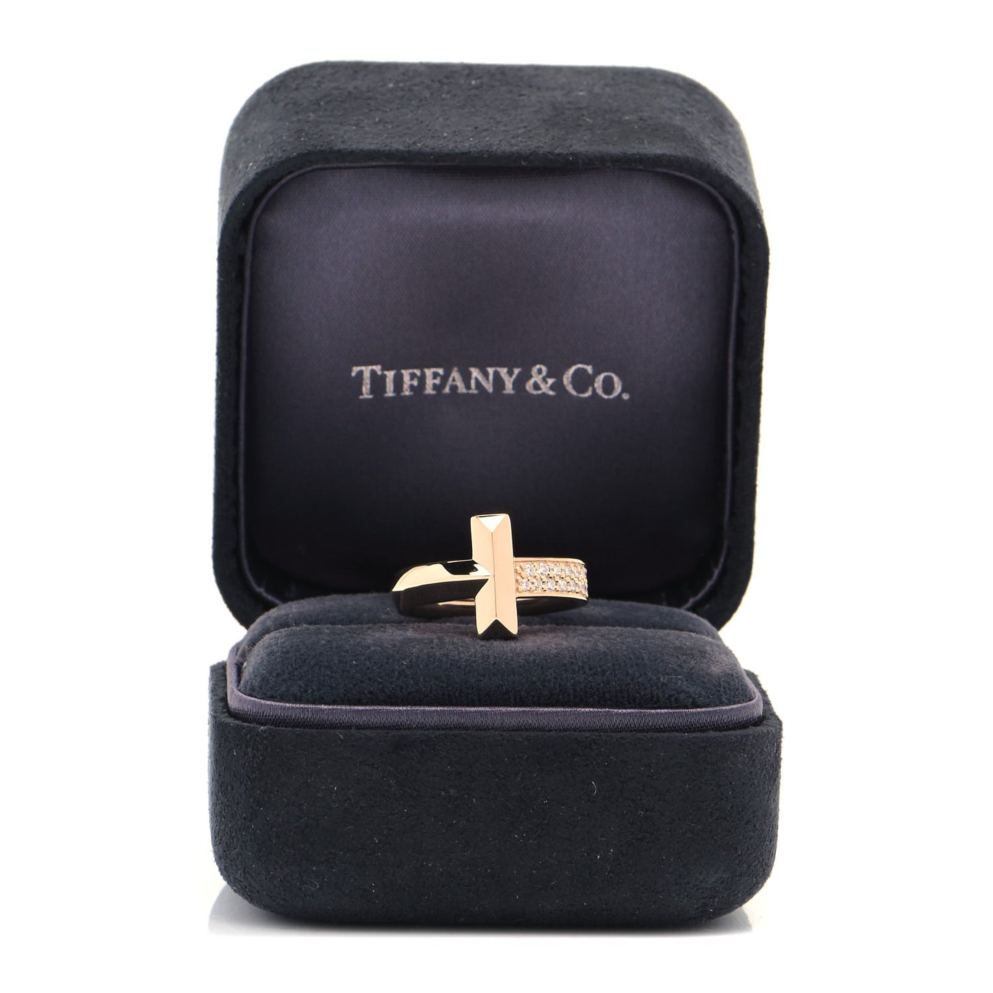 18K Rose Gold Diamond T T1 Ring 50 5.5