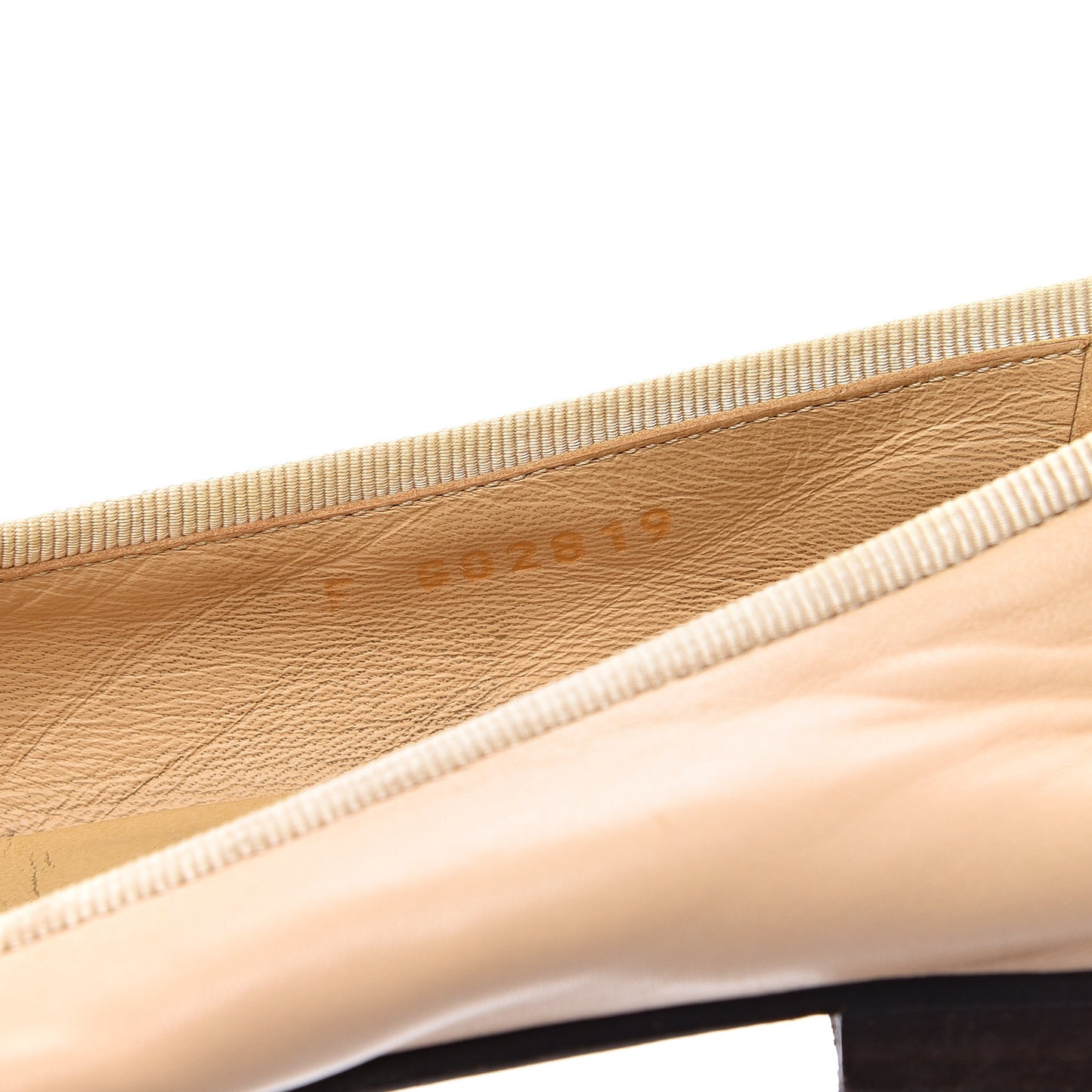 Lambskin Cap Toe CC Ballerina Flats 37.5 Beige Black