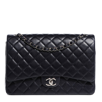 Chanel Caviar Quilted Maxi Double Flap Navy Blue 1 of 8