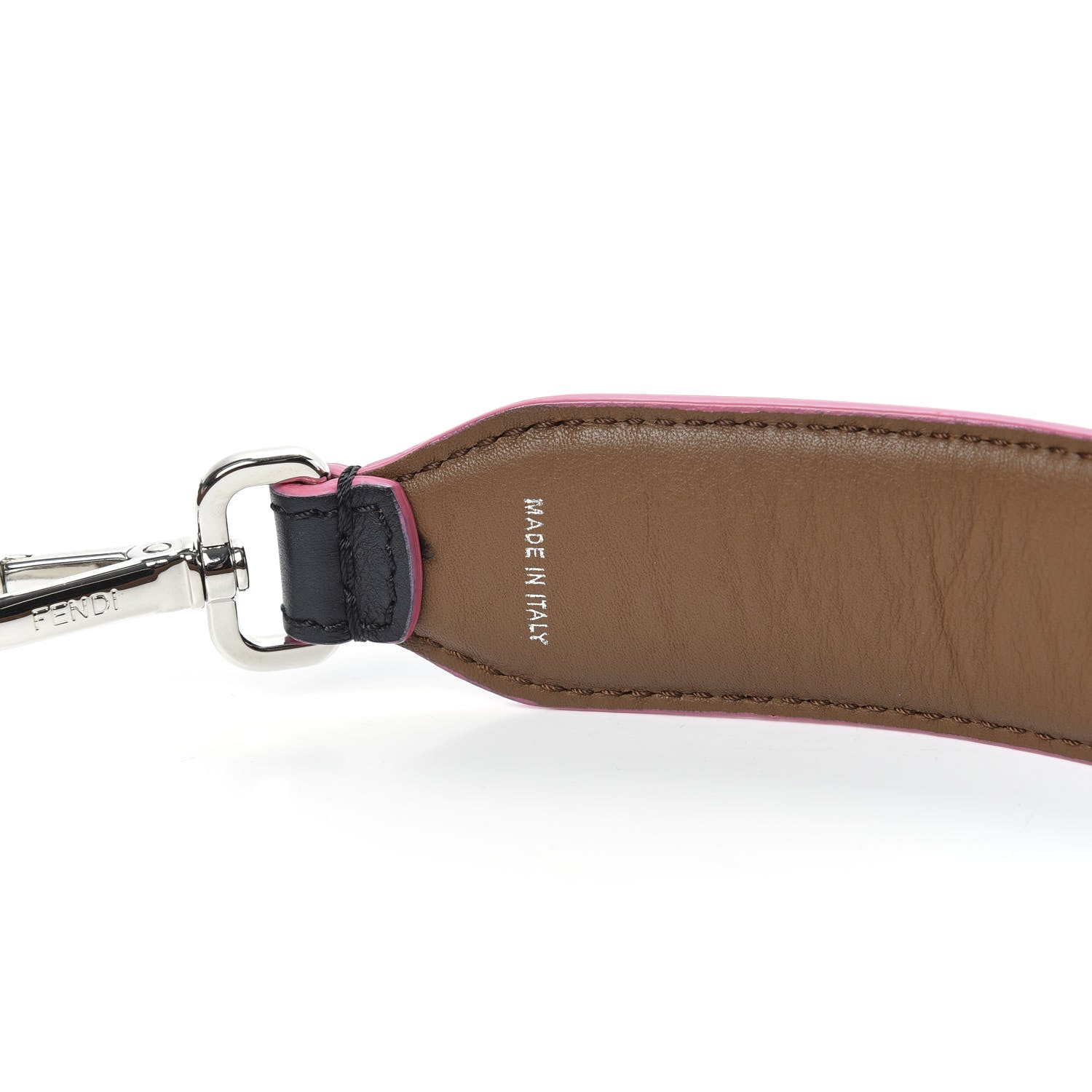 Fendi Vitello Dolce Plexiglass Bi-Color Studded Strap You Black Brownie Multicolor 4 of 5