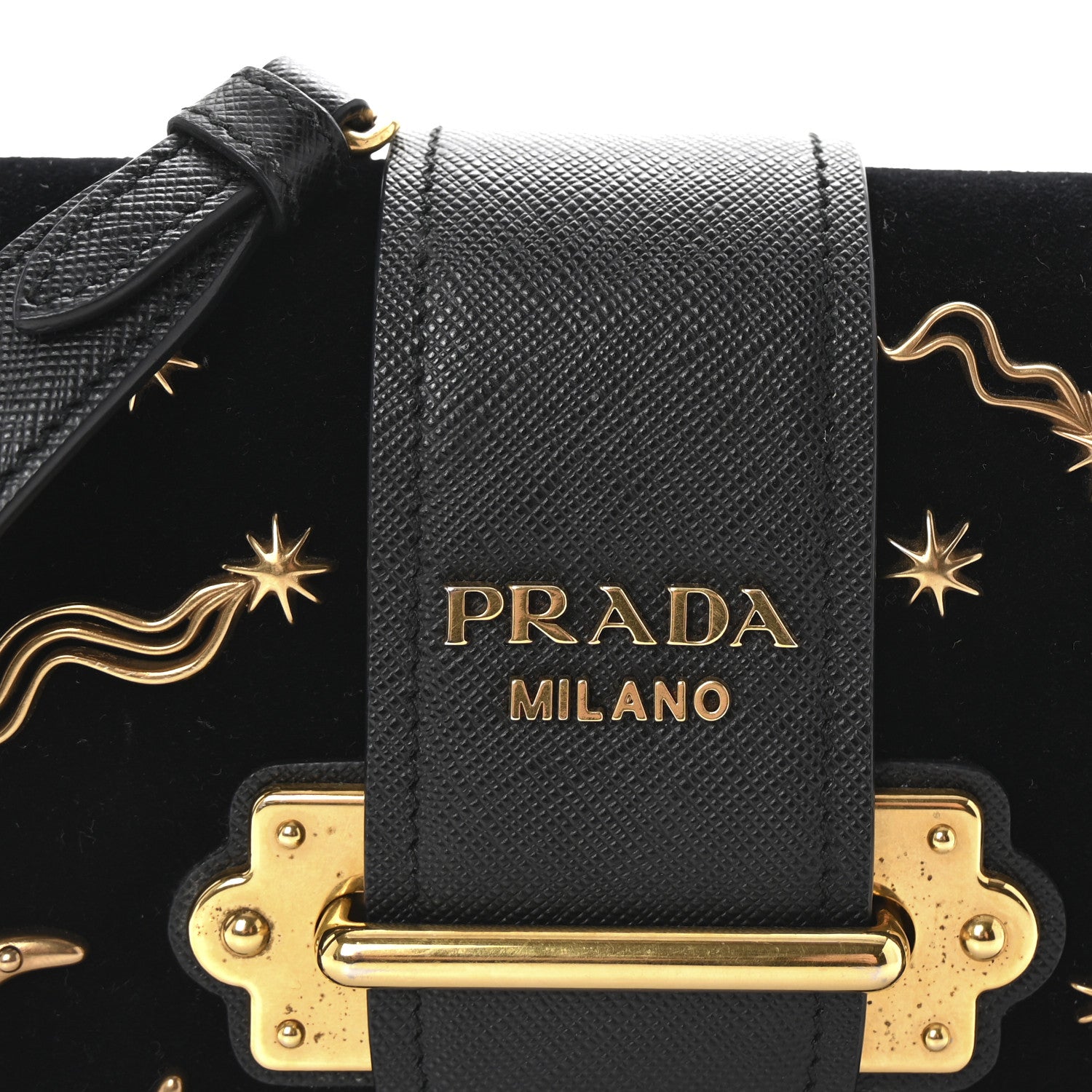 Prada Velvet Cahier Astrology Bag Black 7 of 9