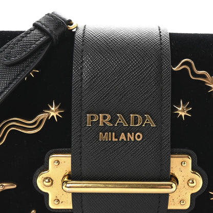 Prada Velvet Cahier Astrology Bag Black 7 of 9