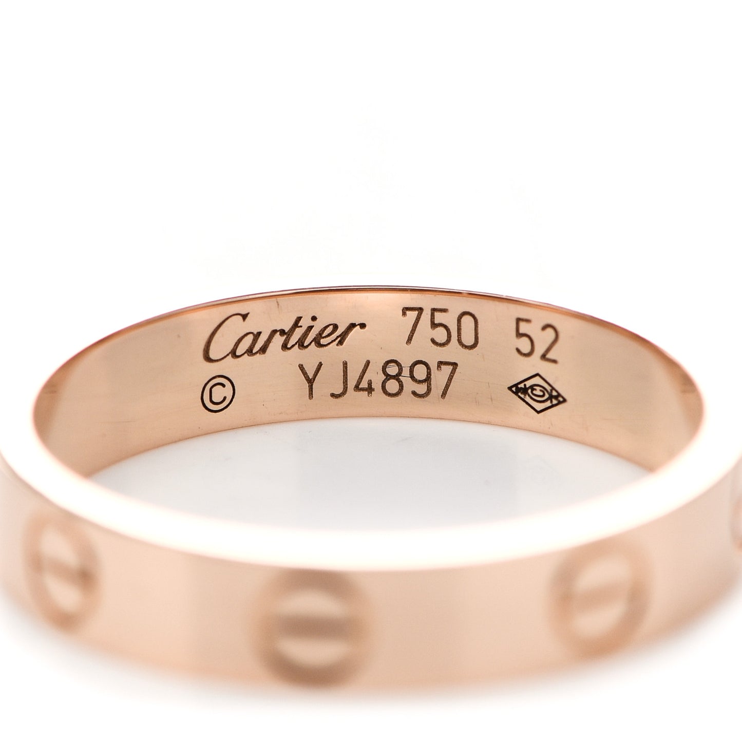 18K Pink Gold 3.5mm LOVE Wedding Band Ring 52 6