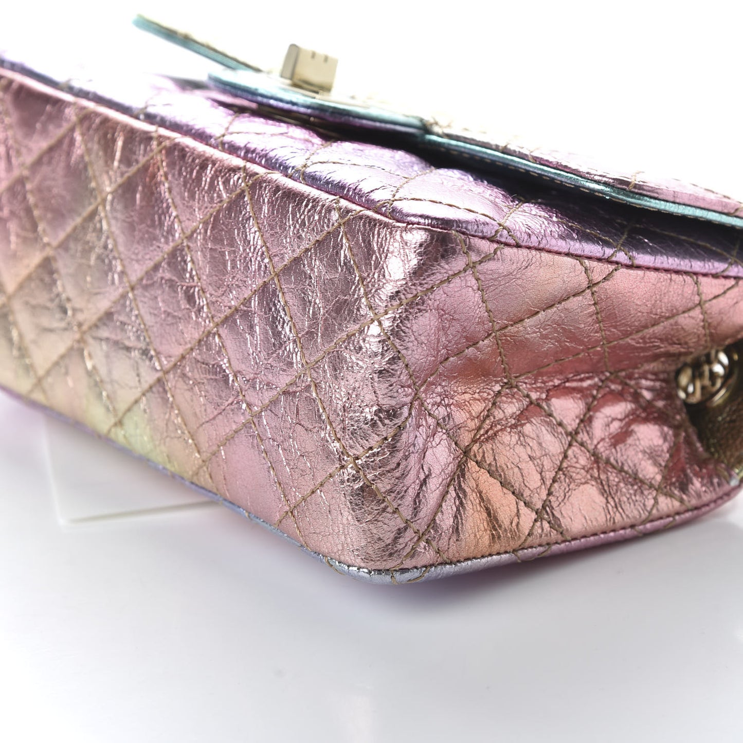Metallic Goatskin Quilted Mini 2.55 Reissue Flap Multicolor