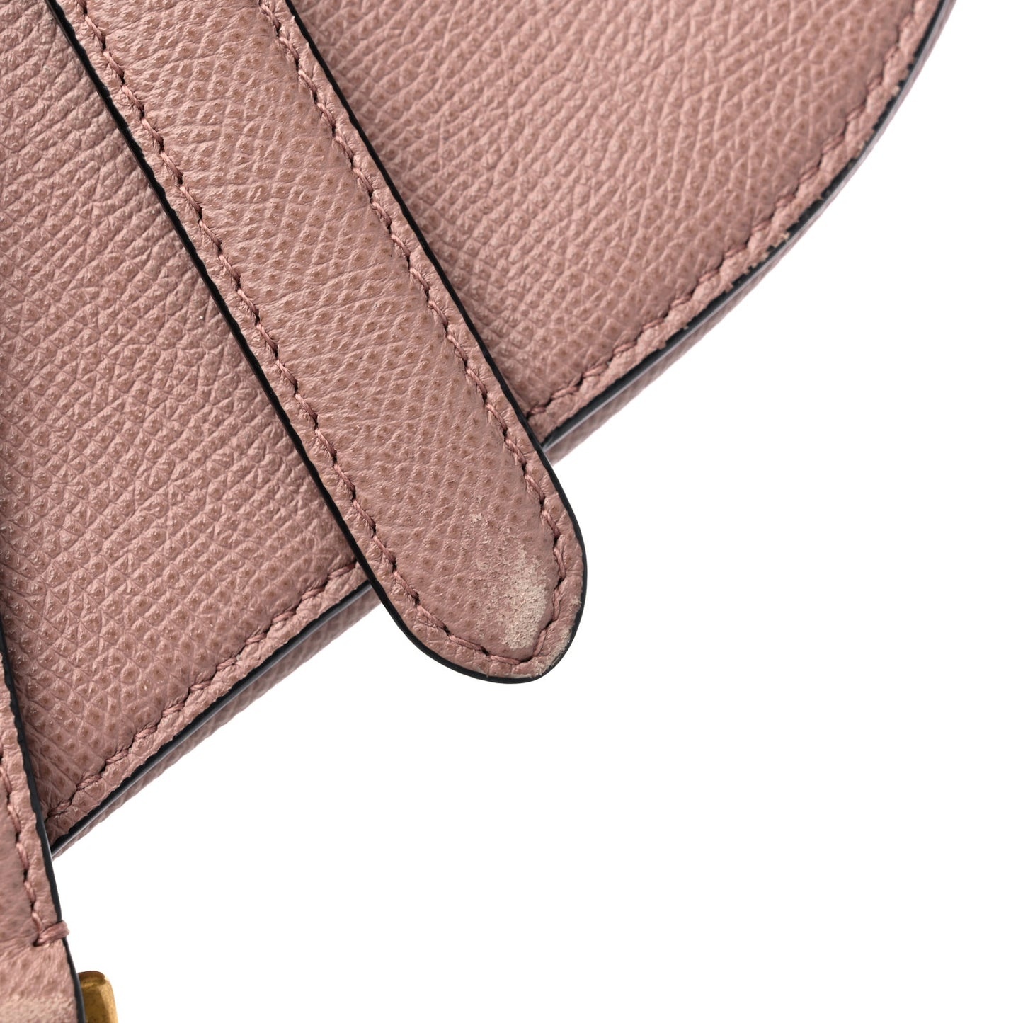 Grained Calfskin Saddle Bag Pink