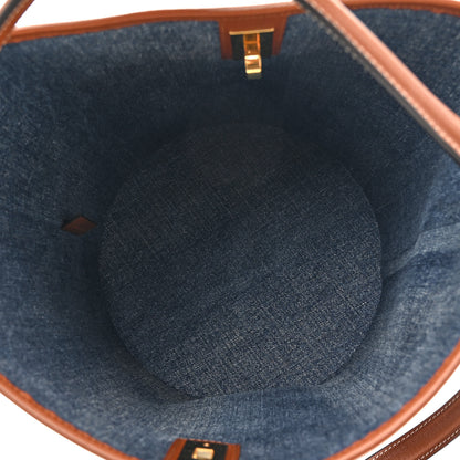 Celine Denim Calfskin Logo Bucket 16 Bag Blue 6 of 15