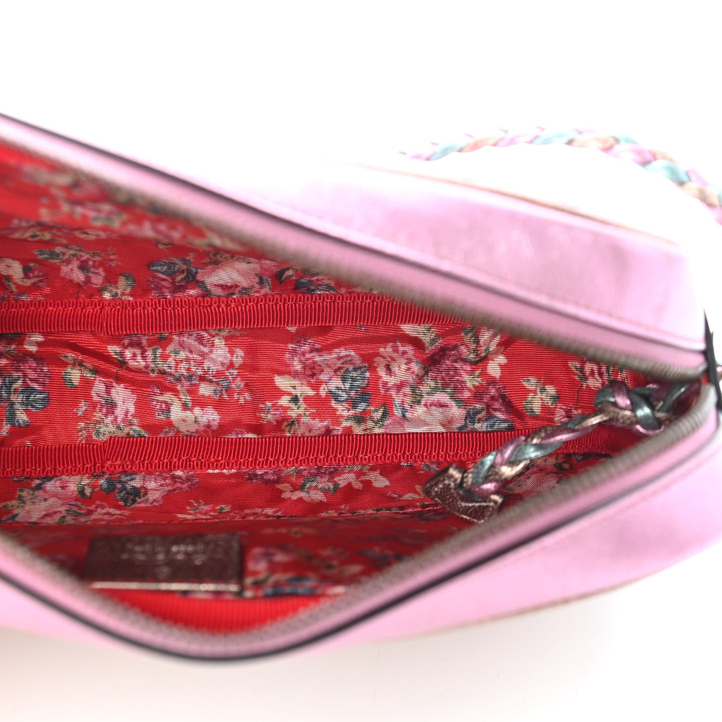 Laminated Nappa Trapuntata Small Zumi Shoulder Bag Rosa Lago Rame