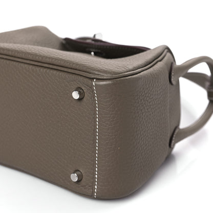 Hermes Taurillon Clemence Mini Lindy 20 Etoupe 9 of 10