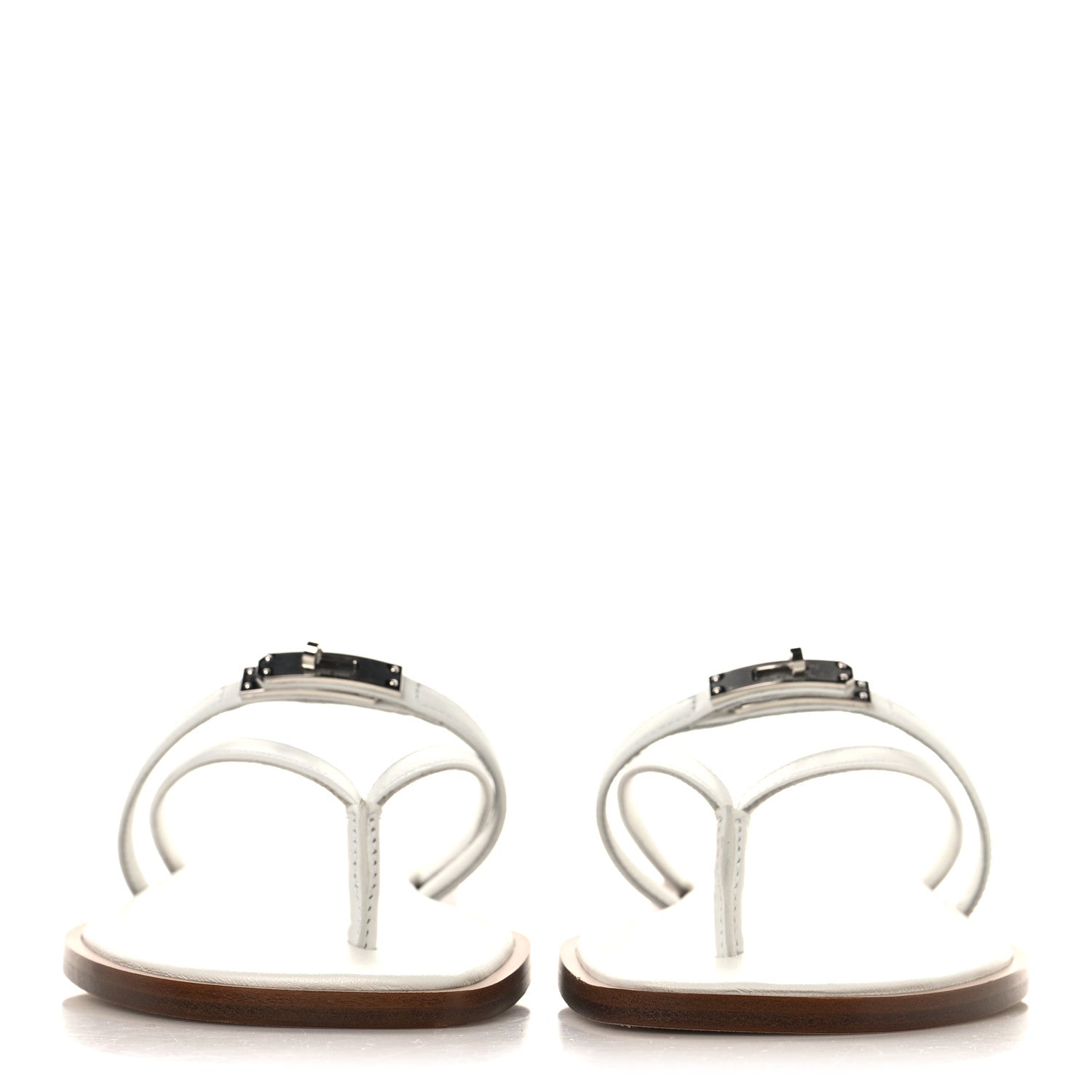 Hermes Calfskin Miss Sandals 37.5 White 3 of 9