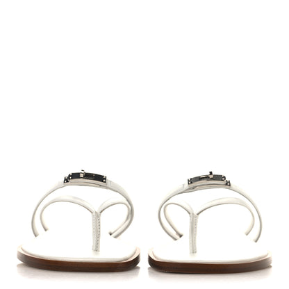 Hermes Calfskin Miss Sandals 37.5 White 3 of 9