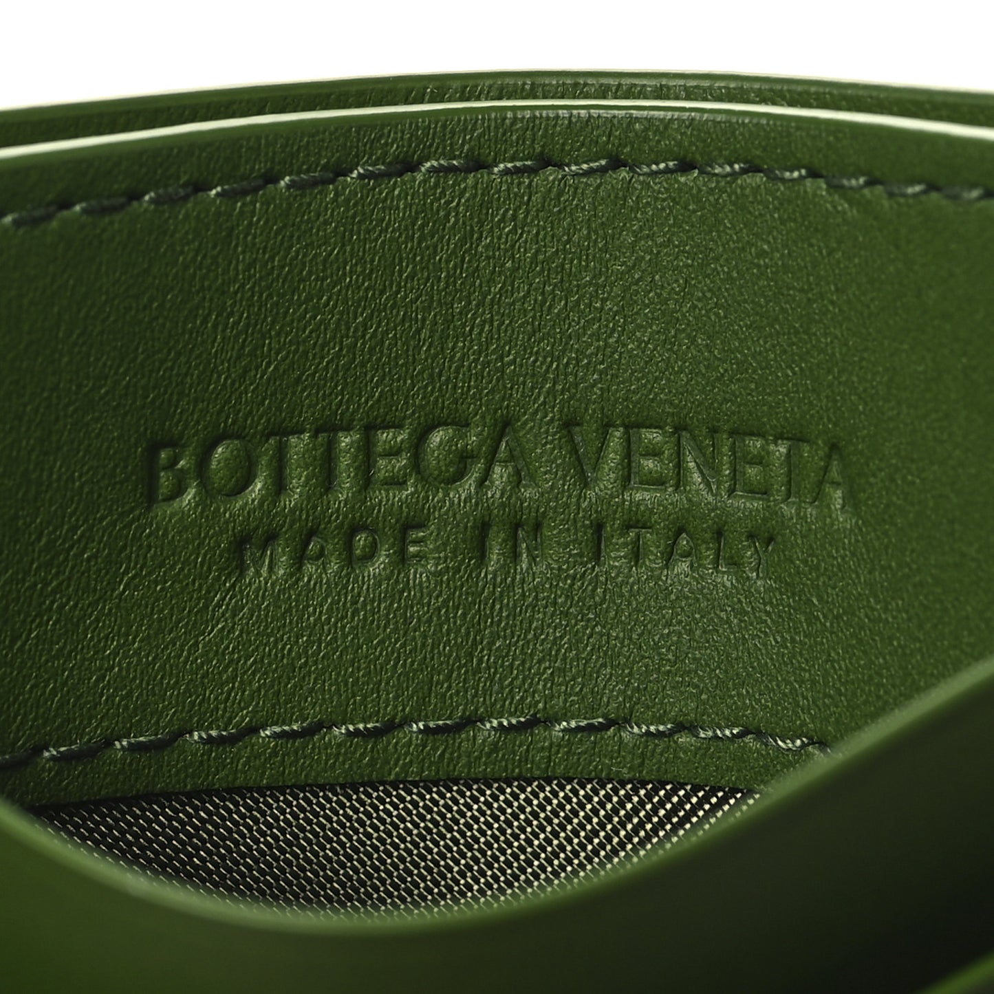 Nappa Intrecciato Card Holder Green