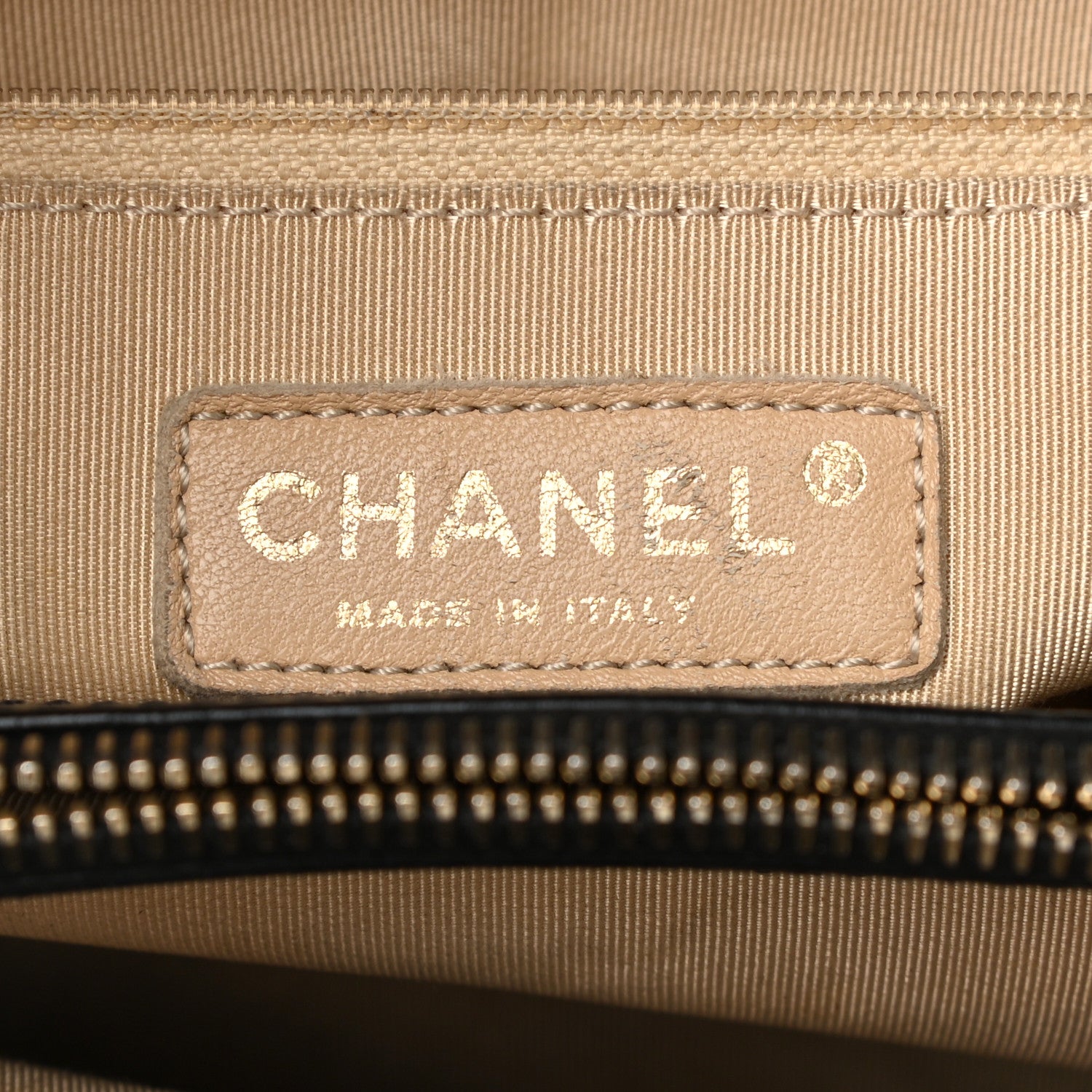 Chanel Calfskin Quilted In The Mix Shopping Tote Beige Black 6 of 10