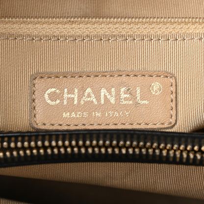 Chanel Calfskin Quilted In The Mix Shopping Tote Beige Black 6 of 10