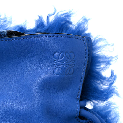 Loewe Nappa Shearling Flamenco Knot Clutch Blue 9 of 9