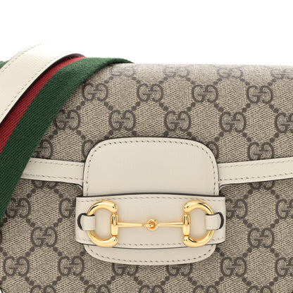 Gucci GG Supreme Monogram Web Mini Horsebit 1955 Shoulder Bag Beige Mystic White 8 of 12