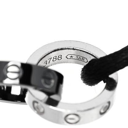 Cartier 18K White Gold Ceramic 4 Diamond LOVE Cord Bracelet Black 6 of 6