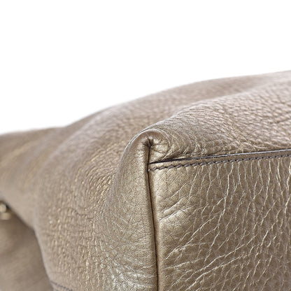 Gucci Metallic Pebbled Calfskin Medium Soho Chain Shoulder Bag Golden Beige 22 of 25