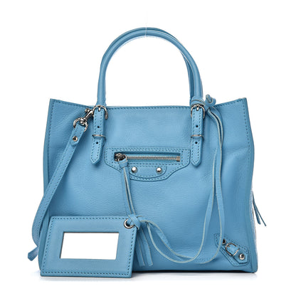 Balenciaga Supple Calfskin Papier Mini A4 Zip Around Tote Bleu Azur Clair 1 of 11