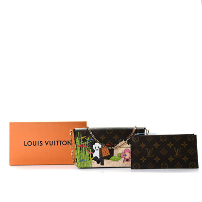 Louis Vuitton Monogram 2021 Christmas Animation China Wall Pochette Felicie Chain Wallet Blue 5 of 10