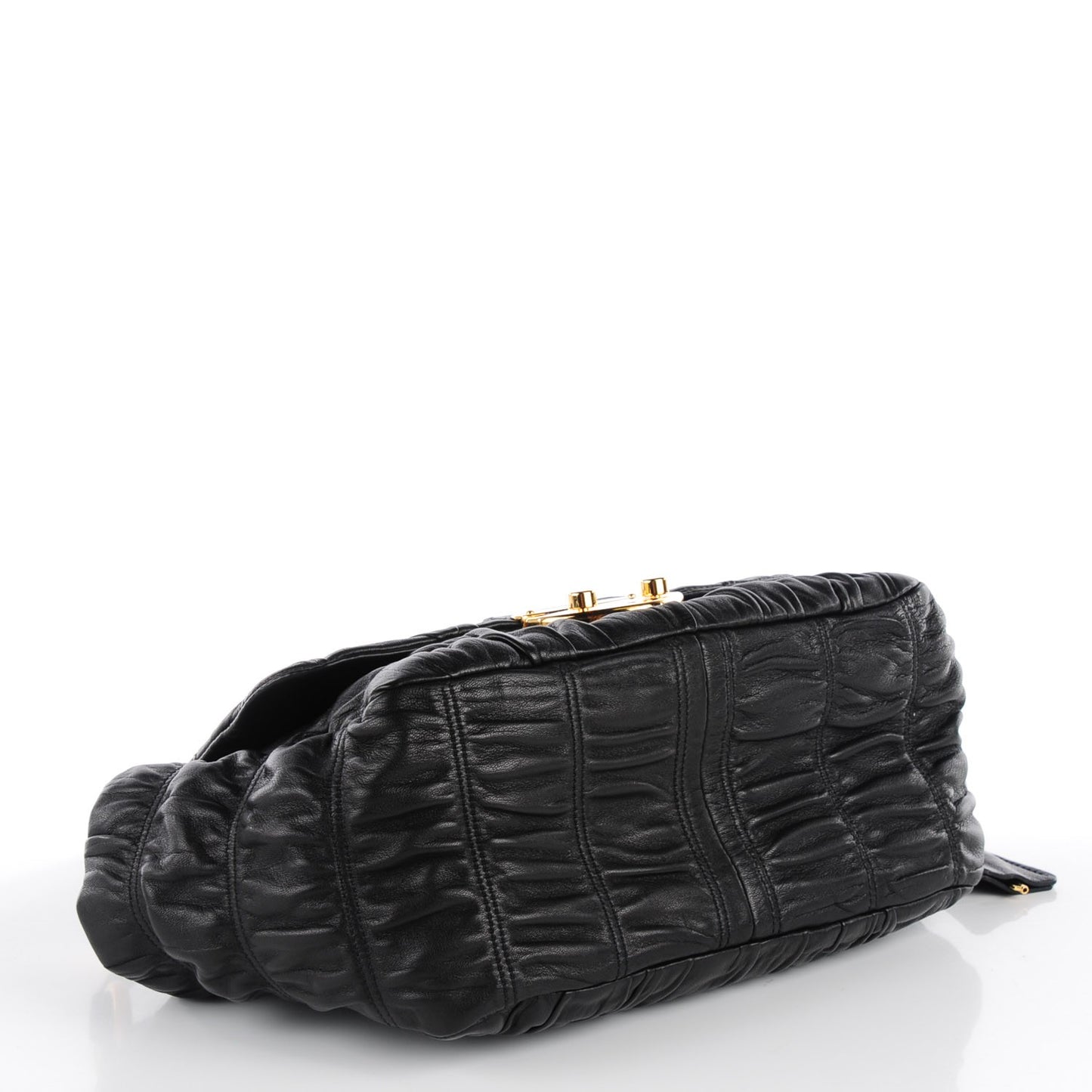 Nappa Dressy Gaufre Flap Bag Nero Black