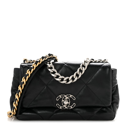 Chanel Lambskin Quilted Medium Chanel 19 Flap Black 1 of 14