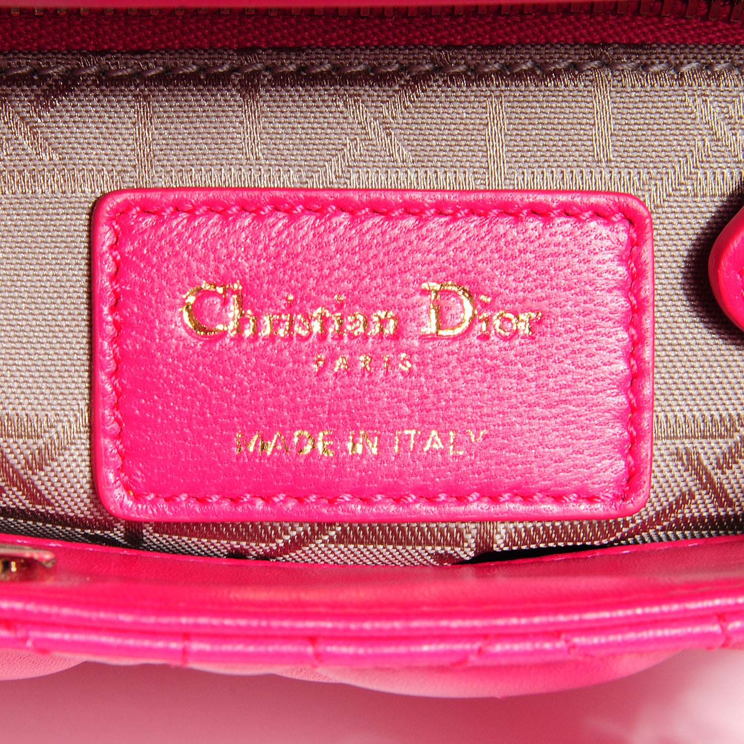 Christian Dior Lambskin Cannage Mini Lady Dior Fuchsia 6 of 8