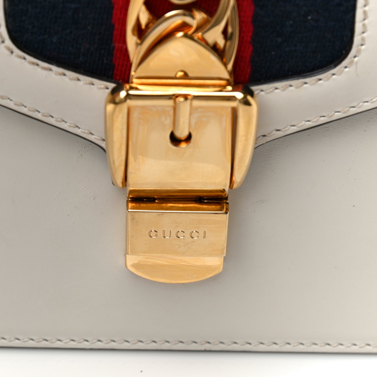 Gucci Calfskin Mini Sylvie Top Handle Bag White 17 of 22